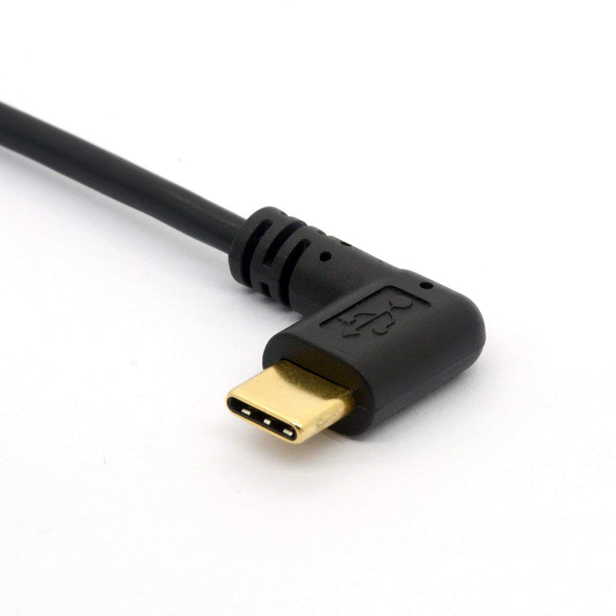 GLHONG Angle USB Type C to Micro USB Cable, 90 Degree USB-C Male to Micro-B Male Adapter Converter for MacBook Pro, Laptop, Android Devices(Only