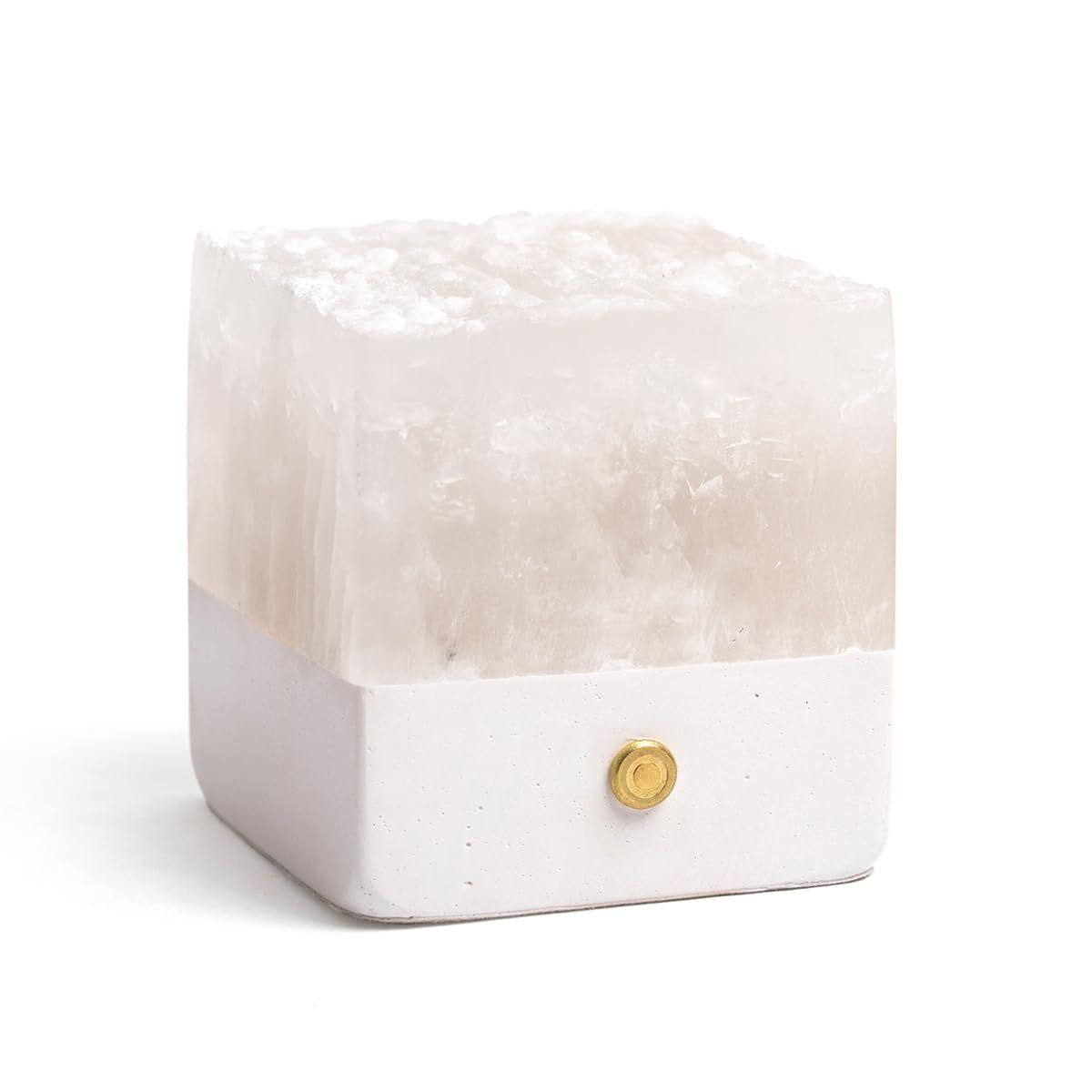 Nature Crystal Passive Diffuser with Light Stone Essential Oil Diffuser Hand Carved Selenite Stone Night Light - Perfect for Meditation Reflection