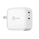 j5create PD 40W Dual Port USB C Wall Charger - Fast Charging for iPhone 15, 15 Plus, 15 Pro, 15 Pro Max, 14, 13, 12, 11, Galaxy S23, S22, S21, iPad