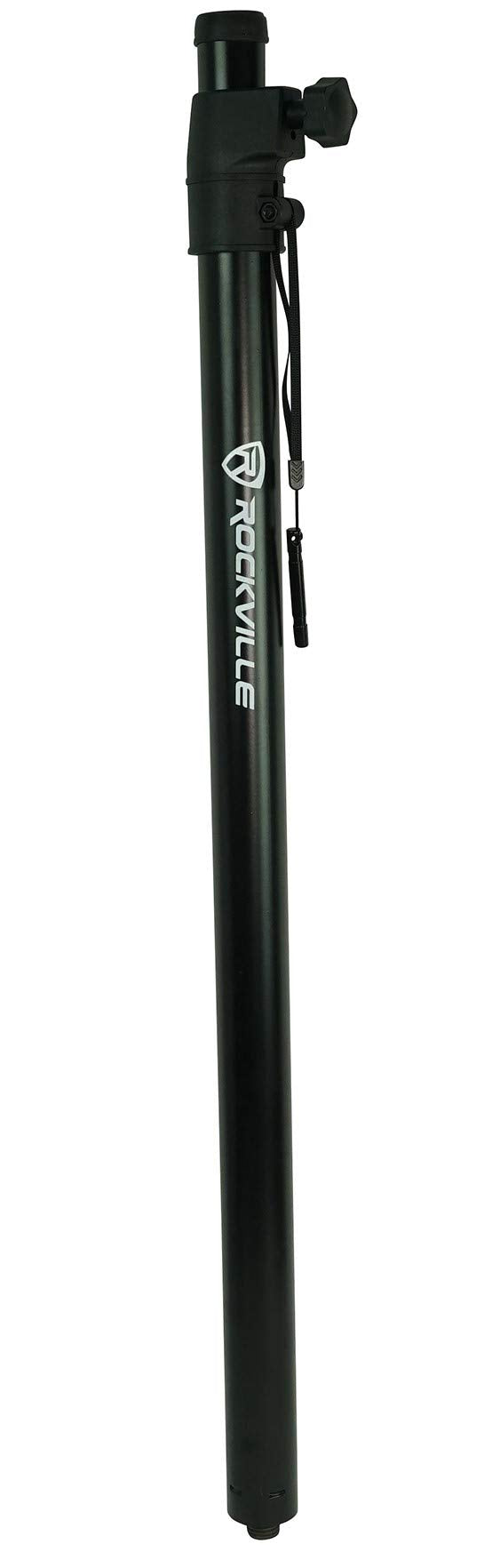 Rockville RSPAT M20 Threaded Subwoofer to Speaker Pole Mount, Adjustable 33.5"-55", Heavy-Duty Steel, 140 lbs Capacity, 35mm Pole Diameter, for DJs