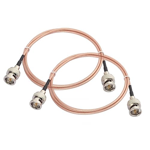 Superbat 3G HD SDI BNC Cable 3ft 100cm 75 ohm for Cameras BMCC Video Equipment Supports HD-SDI 3G-SDI 4K 8K SDI Video Cable (Straight,2Pcs)