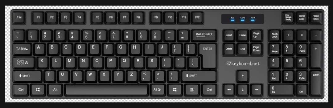E-Z Keyboard English-alphabetical order