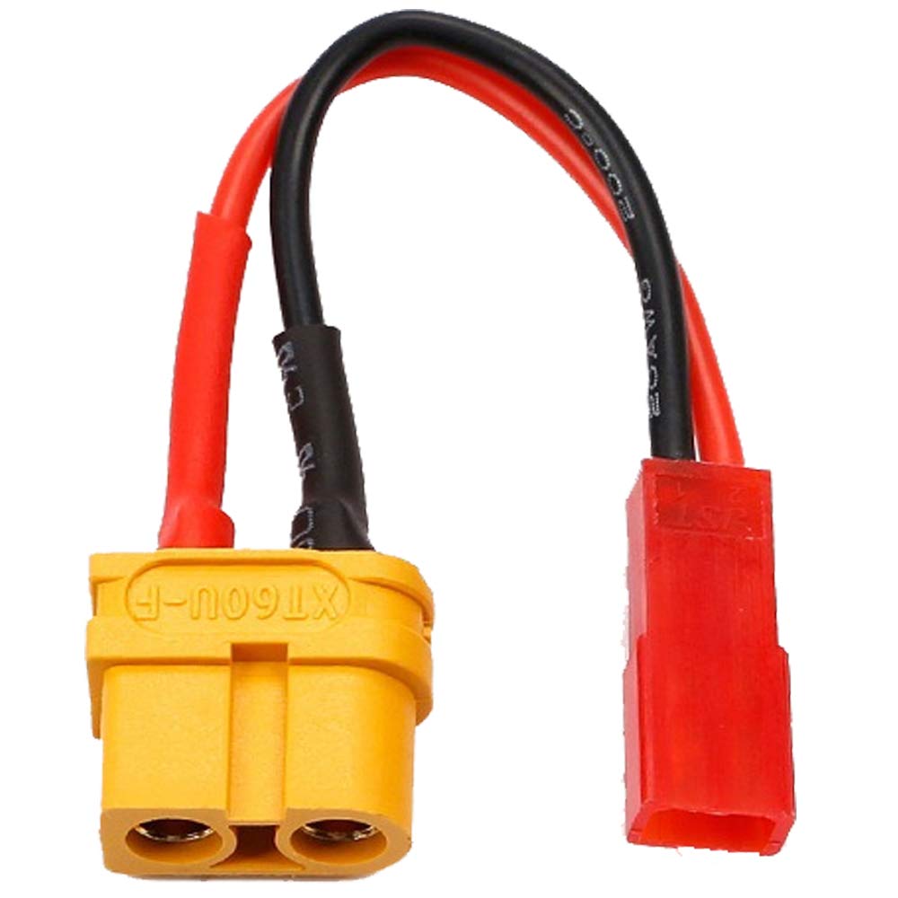Yiqigou 5Pcs XT60 Plug Female Connector to 2pins JST Plug Female Connector Cable with 3.9inch 20AWG Silicone Wire