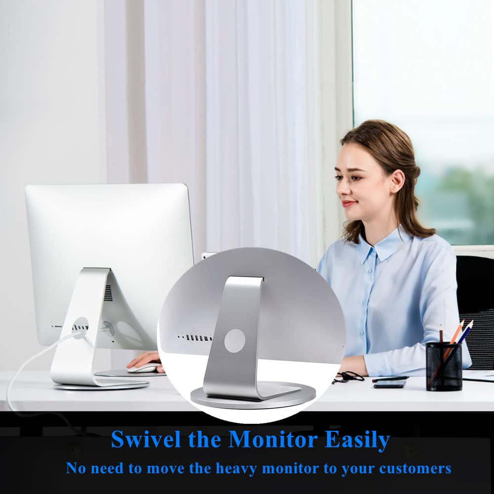 WYSXEBWZ Aluminum 360° Rotation Monitor Swivel Base Computer Screen Monitor Turntable Stand Flat Panel TV Rotating Mat for iMac Laptop Potted Plants