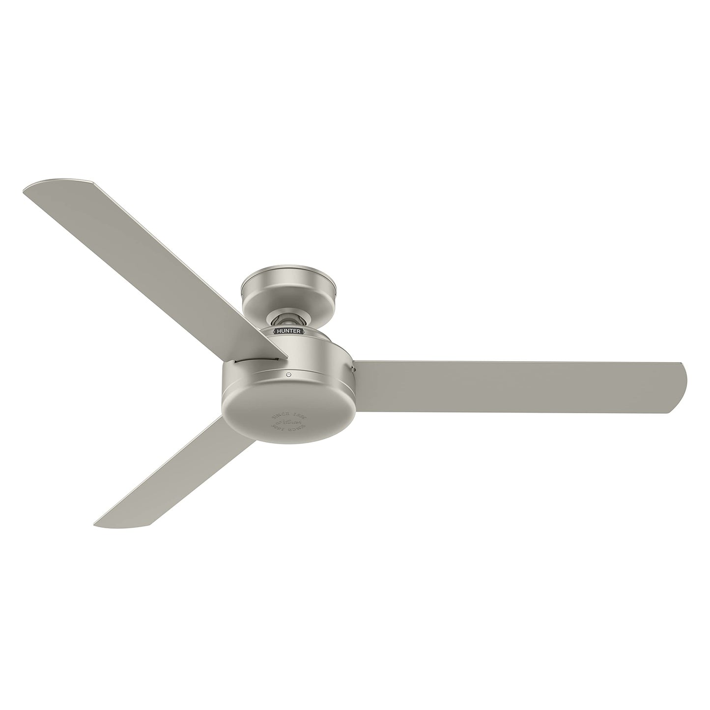 Hunter Fan 52 inch Casual Matte Nickel Indoor Ceiling Fan with 3 Blades, Holiday Gift for Bedroom, Living Room/Family Room, Dining Room, Kitchen
