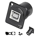 YiKaiEn USB B to A Panel Mount Adapter - D-Type USB Type B to A Conversion Connector for Printers & Scanners, Compatible with HP, Canon, Dell, Epson