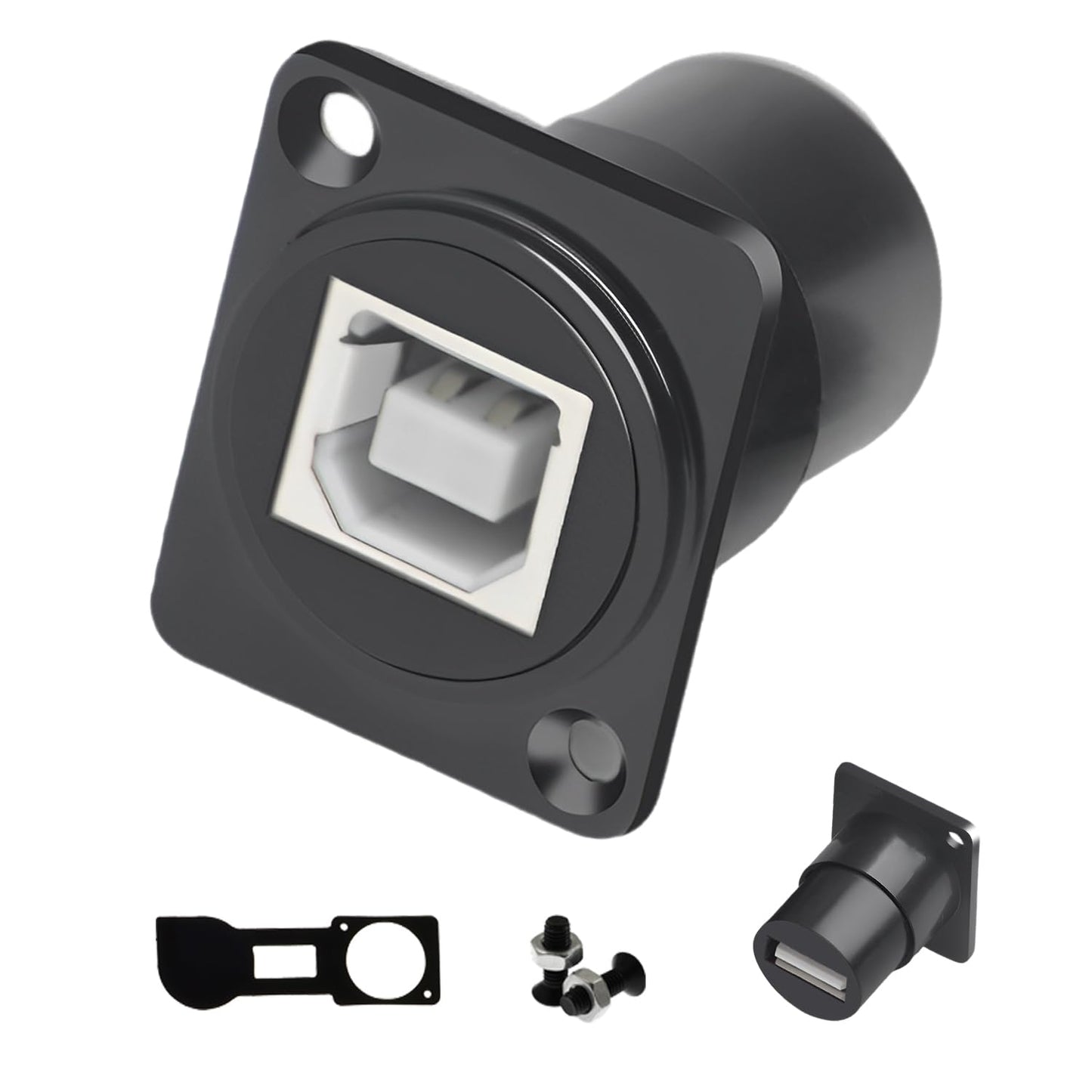 YiKaiEn USB B to A Panel Mount Adapter - D-Type USB Type B to A Conversion Connector for Printers & Scanners, Compatible with HP, Canon, Dell, Epson