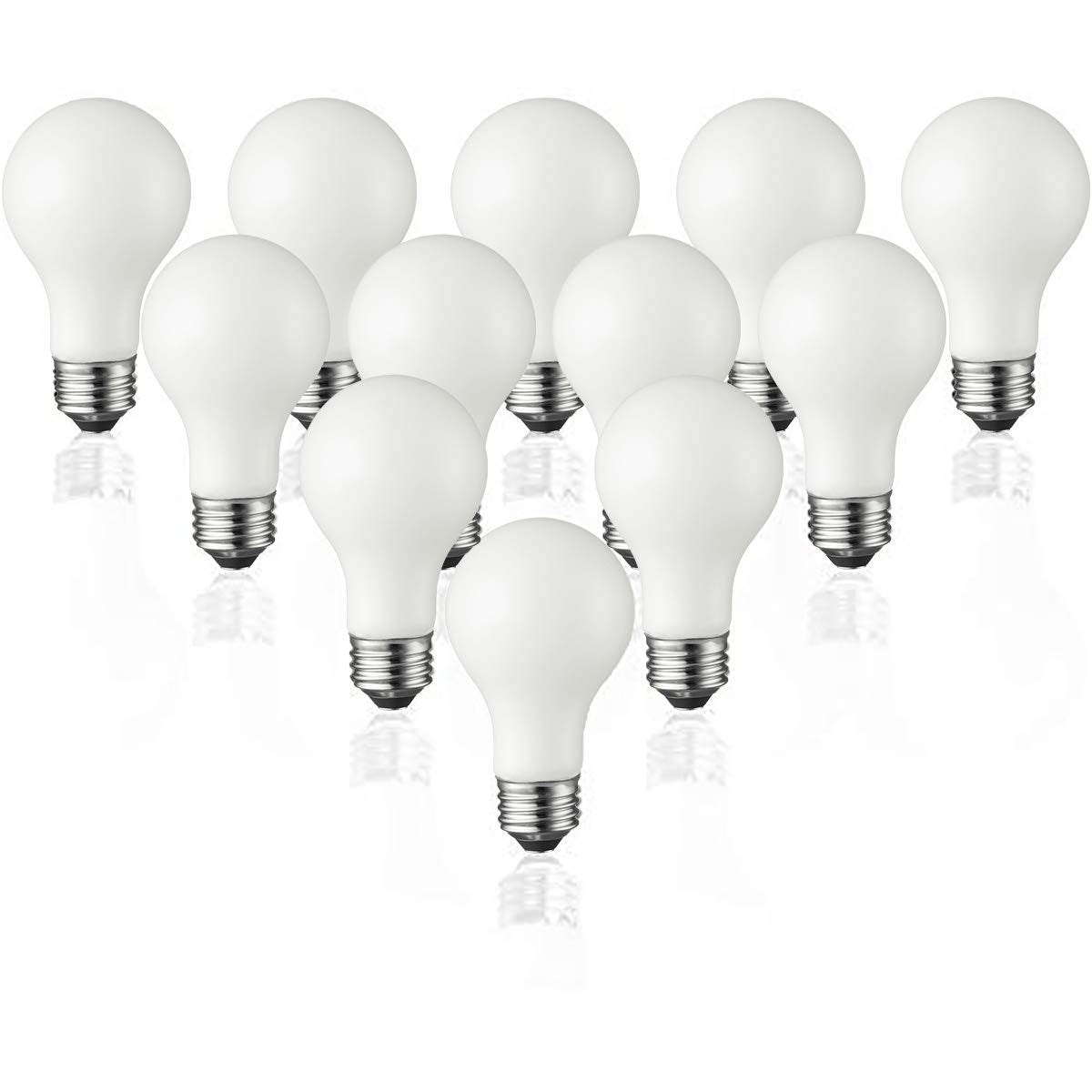 TCP FRLA6027ND12 9 Watt LED Classic Light Bulbs | Non-Dimmable | Energy Efficient (60W Equivalent) | A19 E26 Base, Pack of 12, Soft White 2700 Kelvin