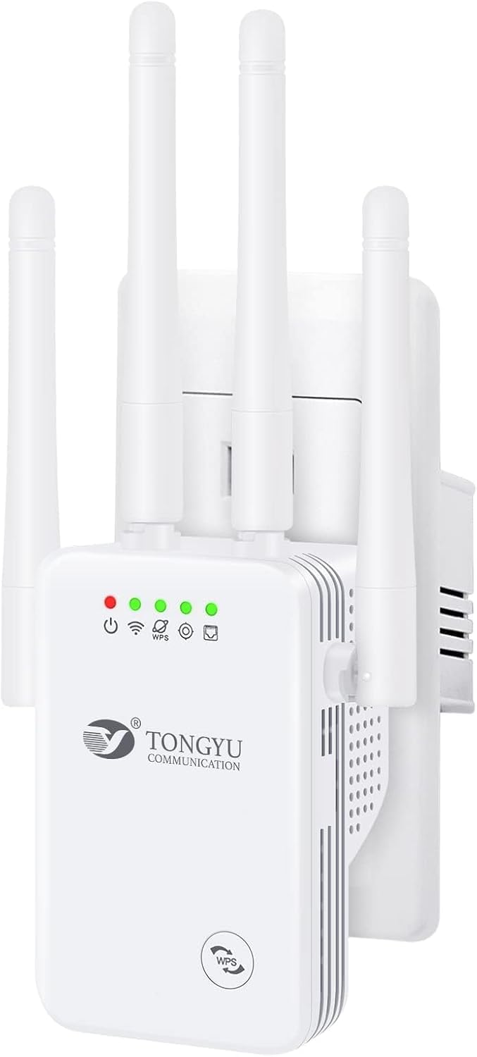 Tongyu WiFi Repeater Signal Booster for Home and Outdoor,WiFi Extender Full Coverage Range 5000 sq.ft and 35 Devices with Repeater Ap Router 3-in-1