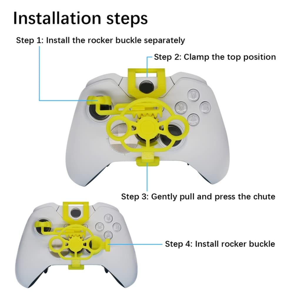 Game Controller Mini Steering Wheel Gaming Racing Wheel Simulation driver Plug-in For Xboxone/X/S/Elite Racing Game Accessories (Silver)