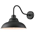 SAMTEEN Farmhouse Black Outdoor Wall Light Barn Light Fixtures Indoor Wall Sconce Waterproof Porch Light Fixture for House Garage Entryway Bedroom
