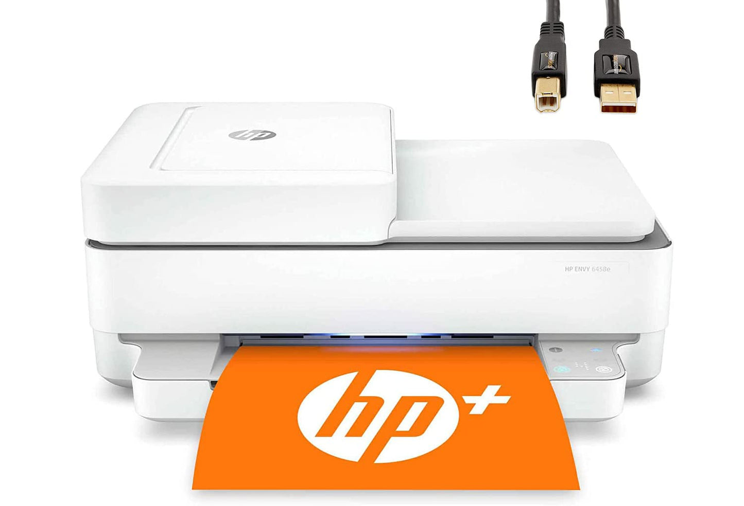 HP Envy 6458e All-in-One Wireless Color Inkjet Printer, Home Office, White - Print Copy Scan - 10 ppm, 4800 x 1200 dpi, Auto 2-Sided Printing