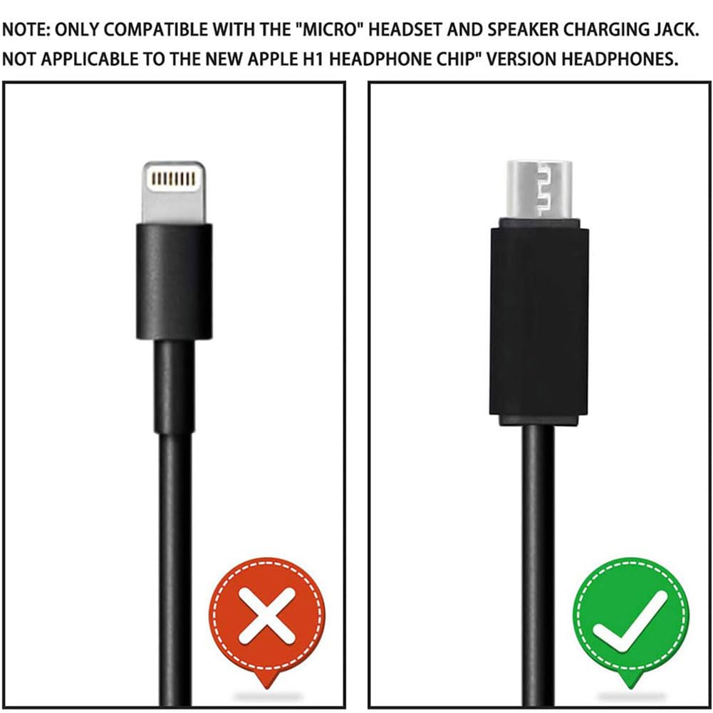 Podokas USB Charger Cord, Compatible with for Beats Micro Replacement Powerbeats 3 2.0 Wireless Headphones Earphone by Solo 3 Cable Dr Dre Studio