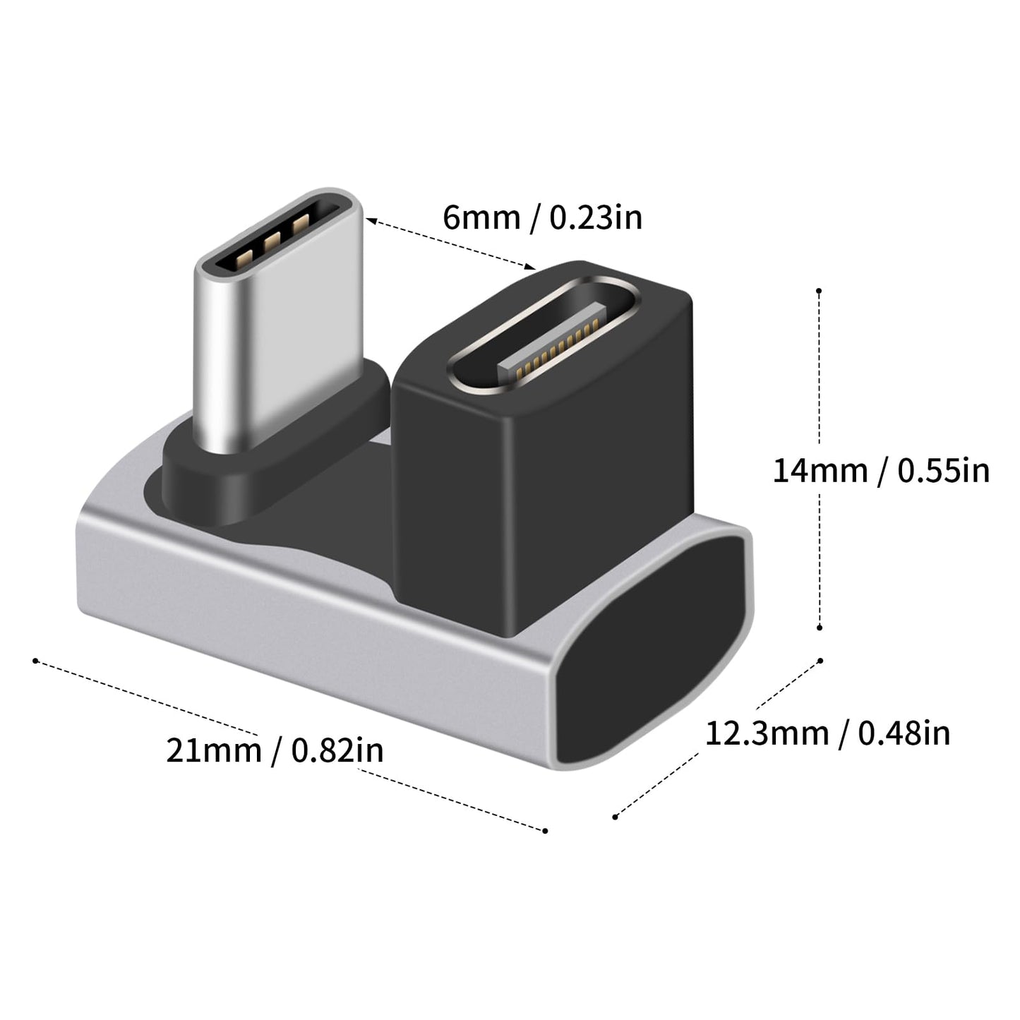 Danfetsoy 2-Pack 240W U Shape USB C Adapter, 40Gbps 180 Degree USB C Male to Female Adapter 40Gbps PD 240W Suitable for Power Bank, Phone, Laptop…