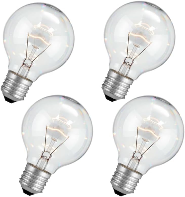 IWOPAN G25 Globe 60W Incandescent Light Bulbs, Double Life Globe Bulb, 2700K Soft White, E26 Base, Dimmable Crystal Clear Vanity Bulbs (4 Pack)