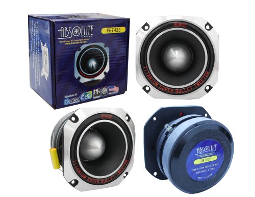 Absolute USA PBT43S 4-Inch Titanium Bullet High Compression Tweeter with 11 Oz Ferrite Magnet