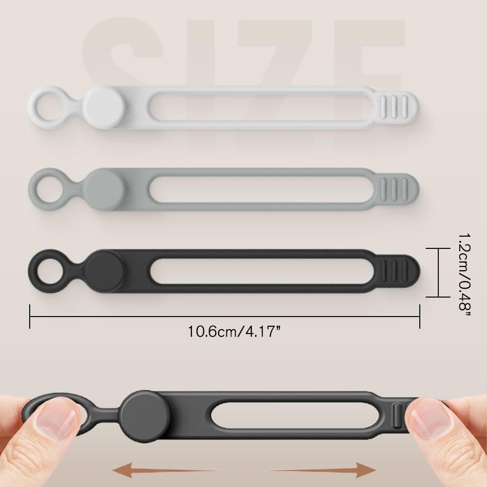 Muxou Silicone Cable Ties, Magnetic Data Cable Organizers Reusable Cable Ties Wire Organizer Adjustable Fastening Cable Straps Magnetic Silicone Cable
