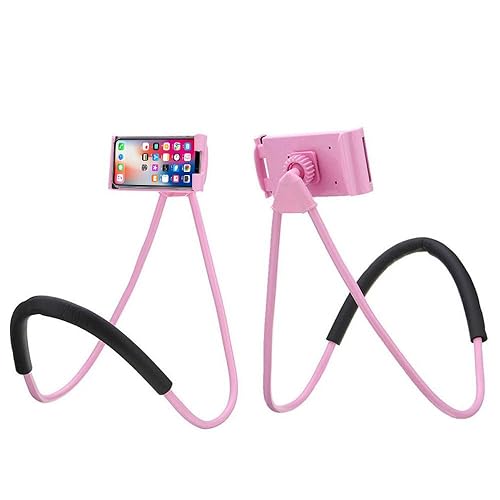 Hosann Century Universal Moblie Phone Stand,Lazy Cell Phone Holder & Neck Cell Tablet Phone Mount Holder Flexible Lazy Bracket (Pink)