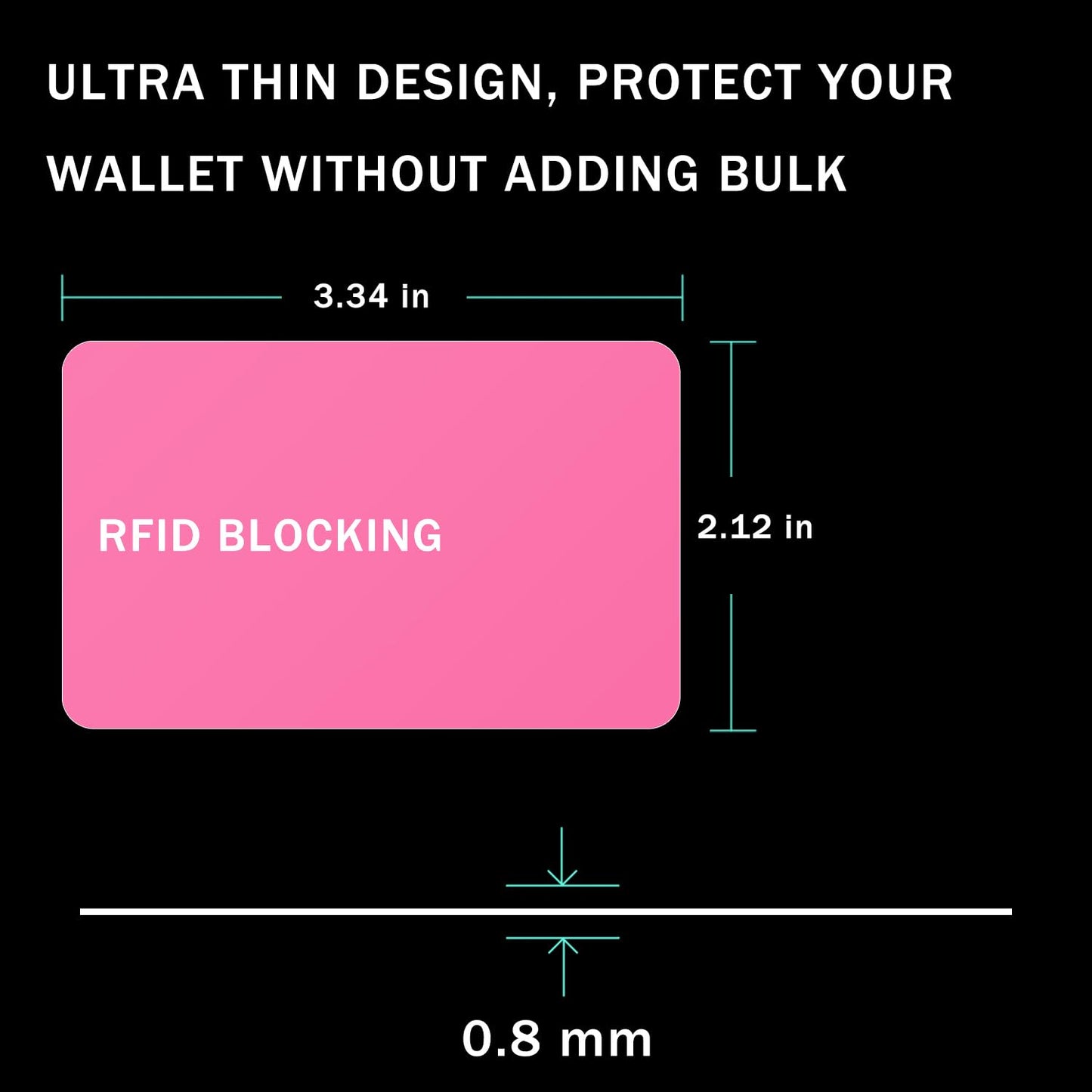 9toa RFID Blocking Cards 5-Pack – Contactless NFC Credit Card & ID Protector, Wallet & Passport Shield Guard Blocker (Pink)