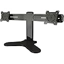 Crimson AV DSH2 Dual Monitor Desktop Stand for 10" to 24" Screens, Heavy Duty VESA Mount with Tilt, Swivel, and 360° Rotation, Height Adjustable