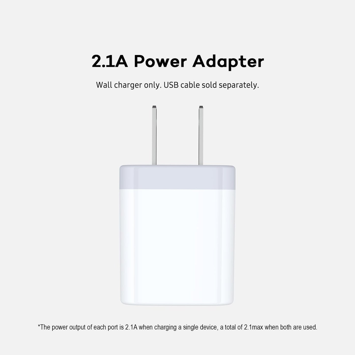 USB Wall Charger, Charger Adapter, AILKIN 2-Pack 2.1A Dual Port Quick Plug Cube for iPhone 15 14 13 12 11 Pro Max 10 SE X XS Plus Samsung Galaxy S23