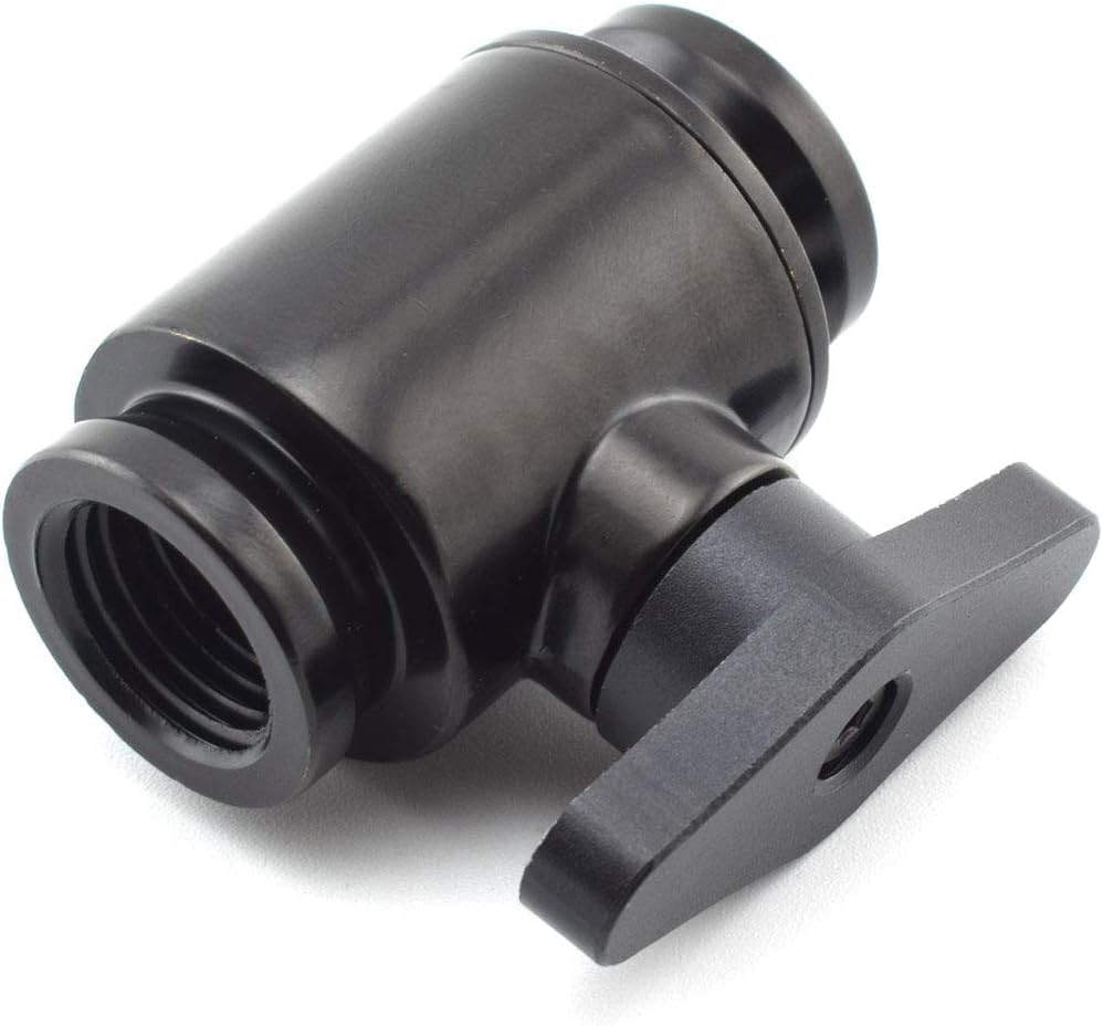 Dracaena.io G1/4'' Internal Thread Water Cooling Valve, Brass Body With Aluminium Handle, Pumping Fittings for PC, Shut Off With Full Water Flow