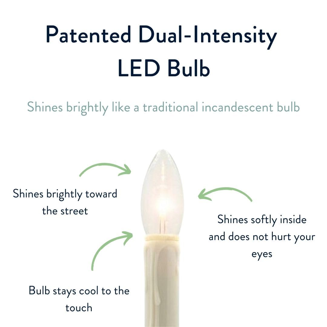Celestial Lights Battery Operated Traditional Adjustable Window Candles - with Remote - Set of 4 (Brushed Nickel)