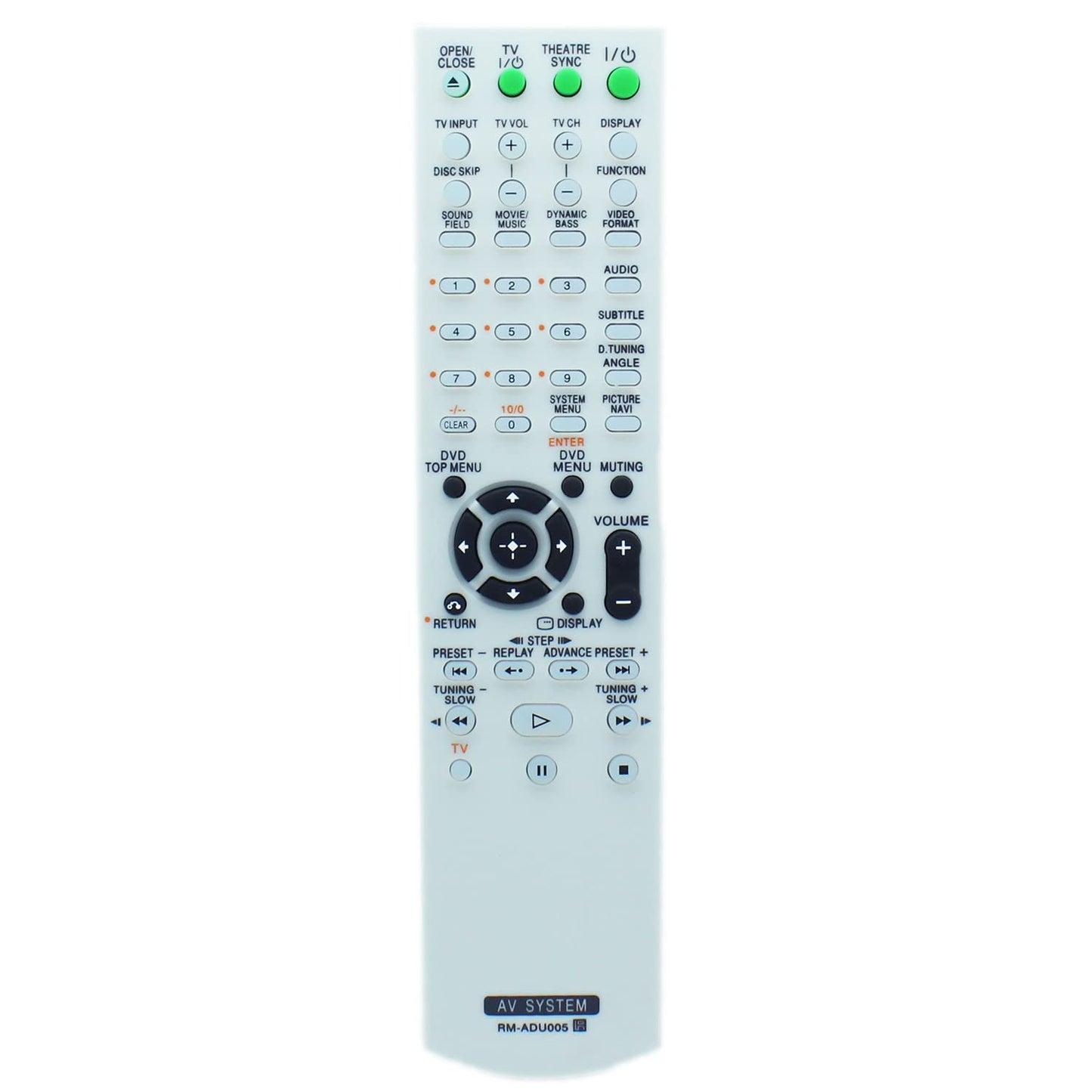 RM-ADU005 Remote Control Replacement for Sony DVD Home Theater System DAV-DZ20 HCD-DZ20 DAV-DZ230 HCD-DZ230 DAV-DZ630 HCD-DZ630 DAV-HDX265 HCD-HDX265