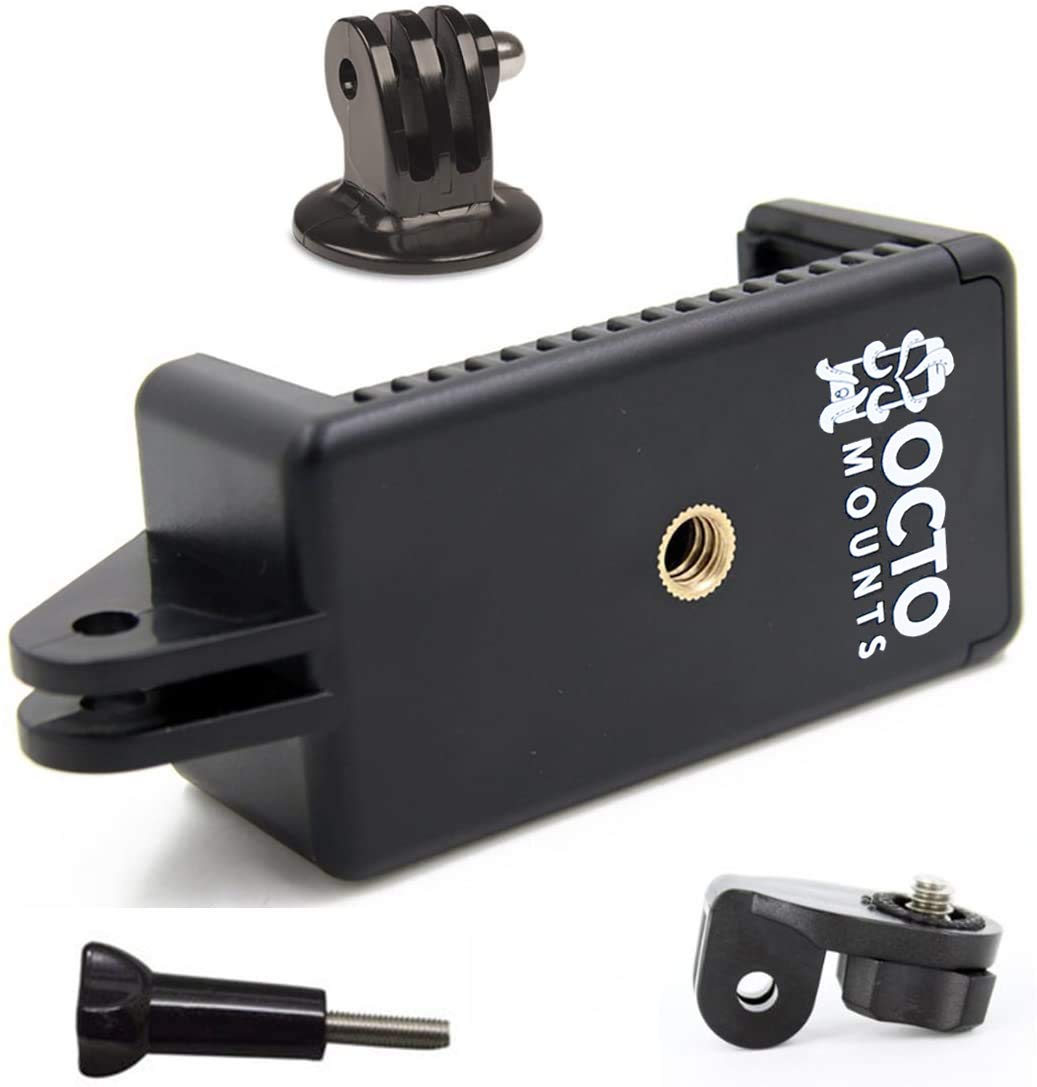 Octo Mount | Universal Smartphone Holder w/GoPro Style Mount Attachment, Tripod Adapter & Screw Adapter for Any Phone. Connect Your Smartphone to Any
