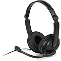 Aluratek Wired USB Stereo Headset AWHU02FB -Over-Ear Headphones, with Noise Cancelling Boom Mic Built-in Microphone, Hi-Fi Sound, Hearing Aid…