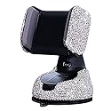 SUNCARACCL Bling Car Phone Holder, 360°Adjustable Universal Rhinestone Crystal Auto Phone Mount Stand Accessories for Windshield Dashboard and Air