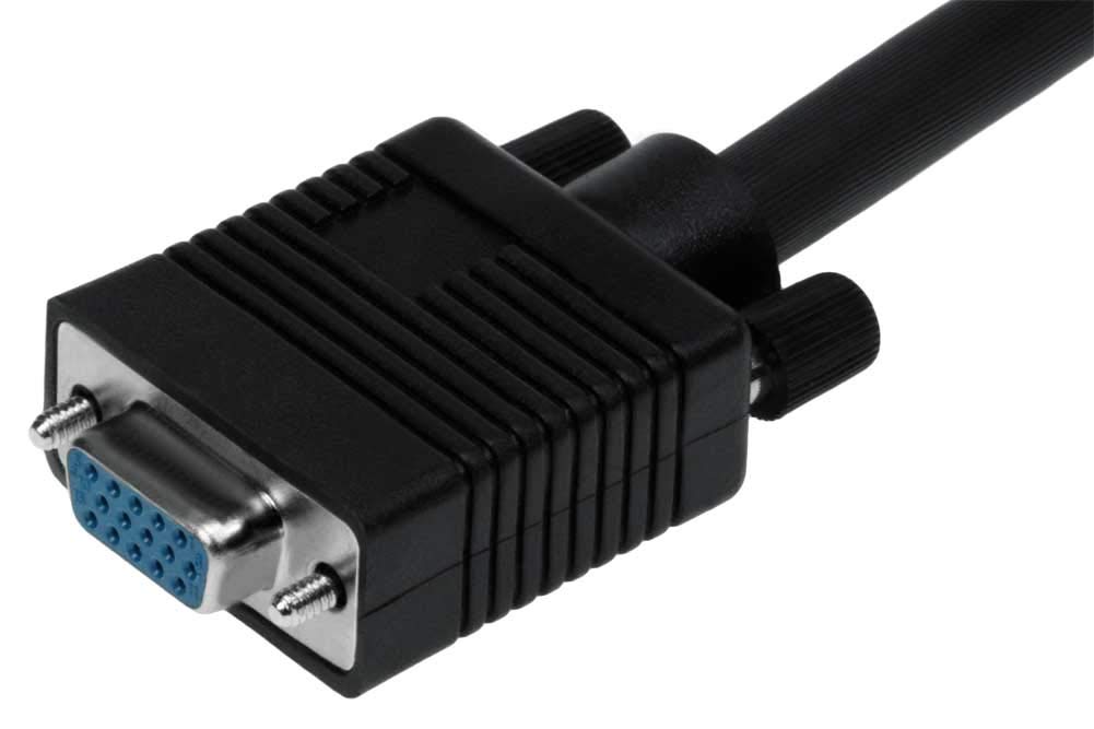 SF Cable, 3ft HD15 SVGA M/F Monitor Extension Cable with Ferrite Bead Black