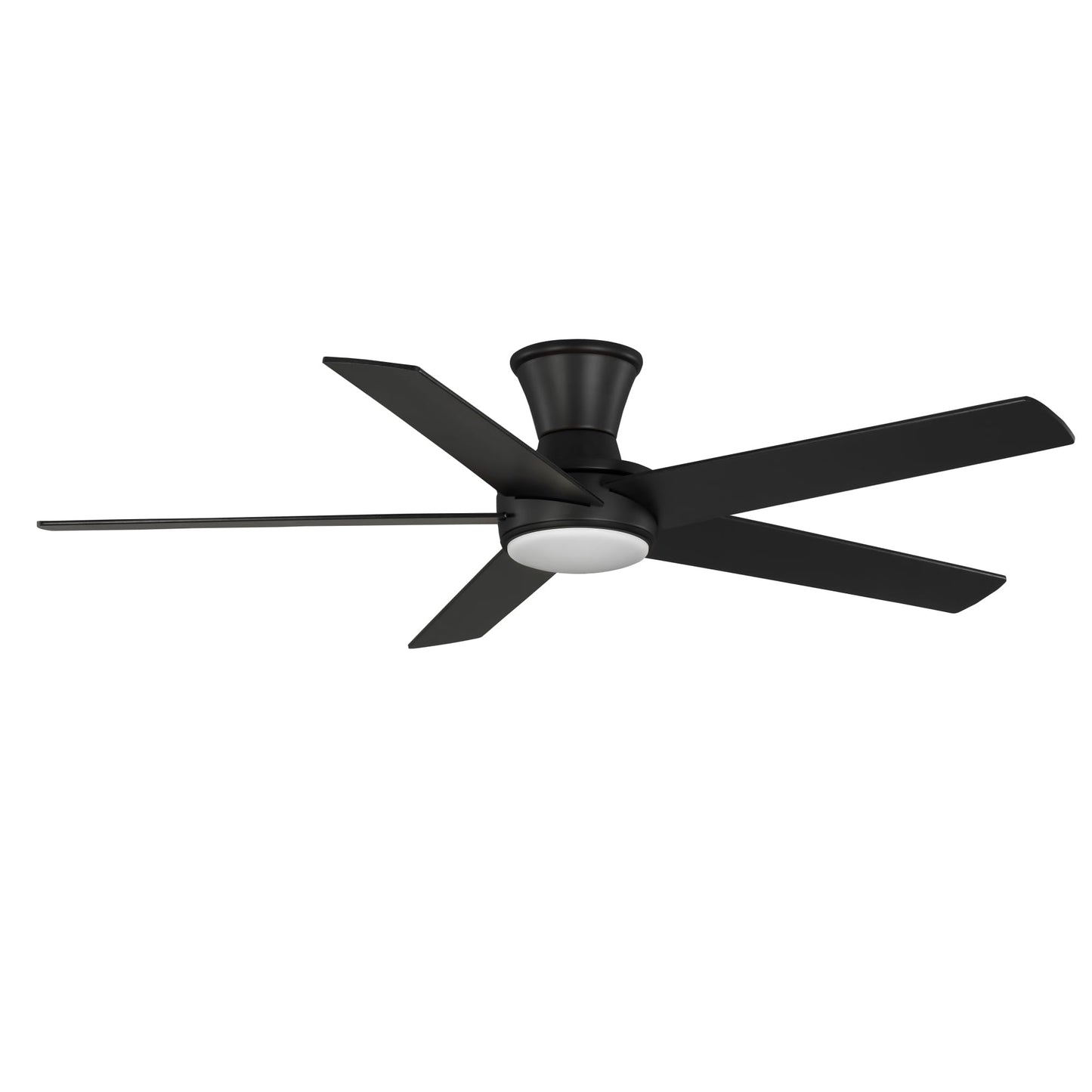 Kathy Ireland Home Lunar 52" Indoor Ceiling Fan with Light, Matte Black Modern Ceiling Fan, DC Motor, 6-Speed Remote Control, Dual Mount Flush or