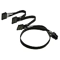 Zahara SATA Power Cable 6 Pin to 3x15 Pin for Seasonic/Antec PSUs, BTC Mining Riser Splitter, Hard Drive Adapter 18.7-inch (47.6cm) 18.7-inch 18AWG