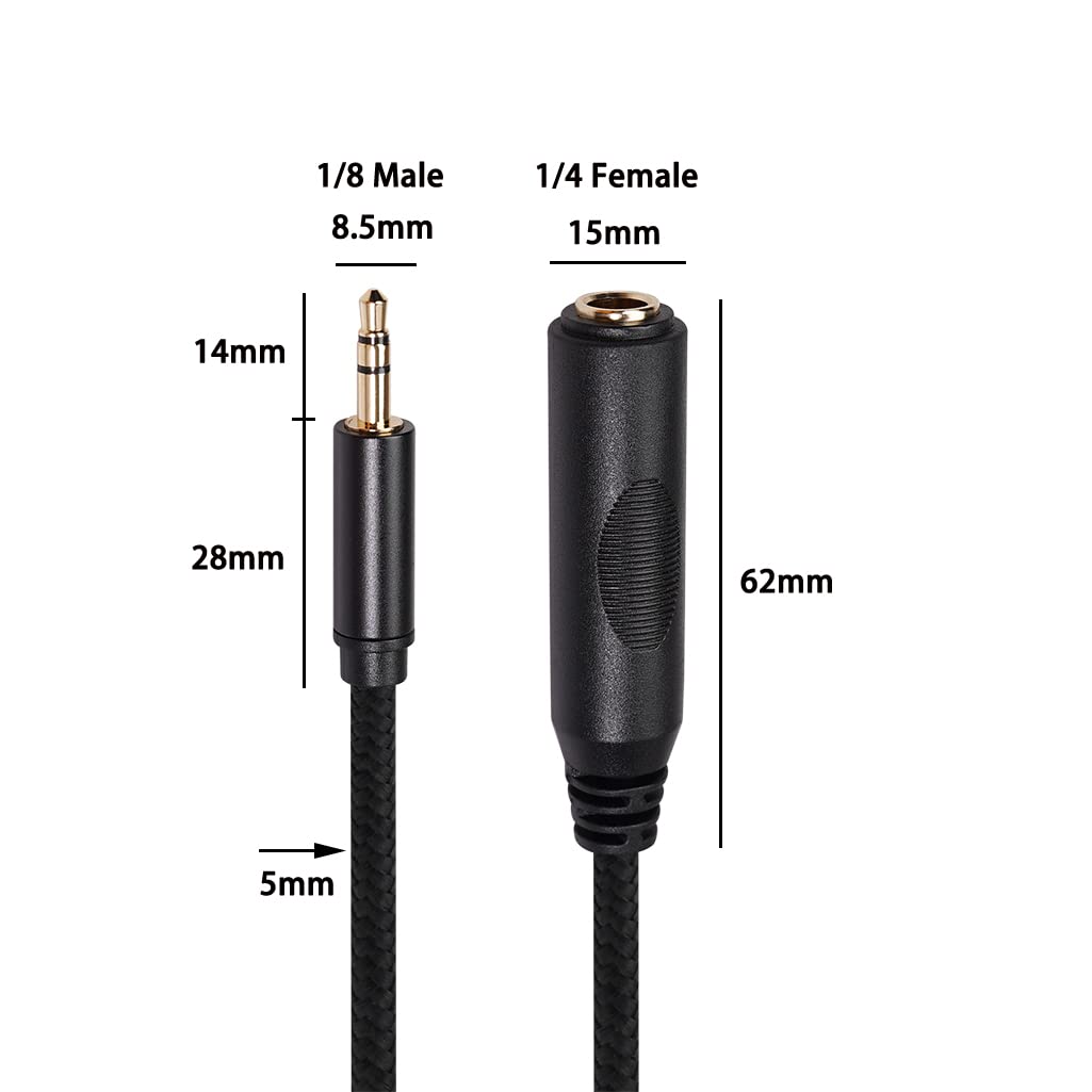 Smithok 2 Pack 3.5mm to 1/4 inch Female Headphone Adapter, Quarter 1/4 inch 6.35mm Stereo Female Jack to 1/8 inch 3.5mm Male Audio Adapter