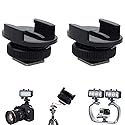 Suptig Tripod Adapter Cold Shoe Mount Compatible for GoPro Hero 13/12/11/10/9/8/7/6/5/4, DJI Osmo, Insta360, Akaso Action Cam - 2 Pack Black
