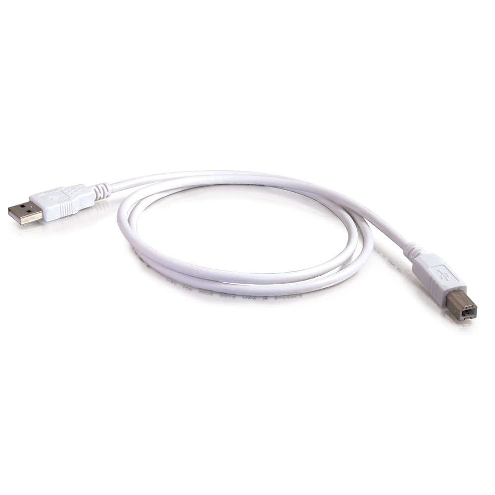 C2G/Cables to Go 2m USB Cable - USB 2.0 A to B Cable White (6.6ft)