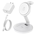 Charging Station for Apple Magnetic Wireless iPhone Mag-Safe Charger,15W 3in1 Foldable Wireless Dock Fast MagSafe Charger Stand for iPhone 17 Pro