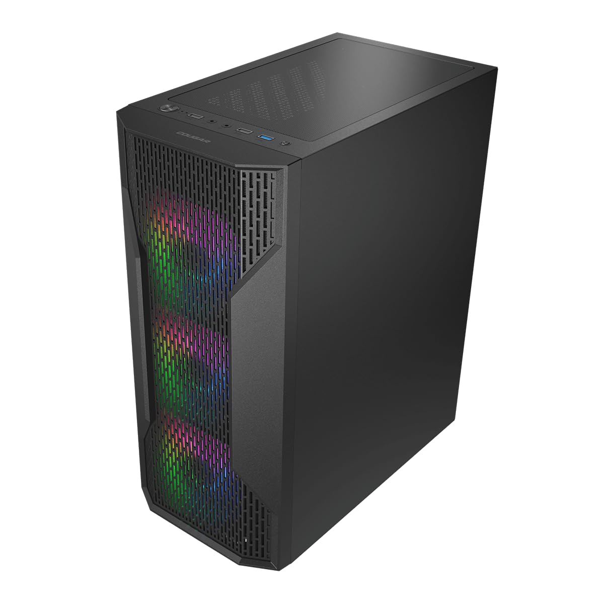 COUGAR MX110 RGB Mid-Tower ATX PC Case Built for Basics. Ready for More. 4X 120mm RGB Fans Pre-Installed & 240mm Radiator Support Max. GPU Length