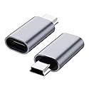 USB C to Mini USB 2.0 Adapter, (2-Pack)Type C Female to Mini USB 2.0 Male Convert Connector Support Charge & Data Sync Compatible GoPro Hero 3+, MP3…
