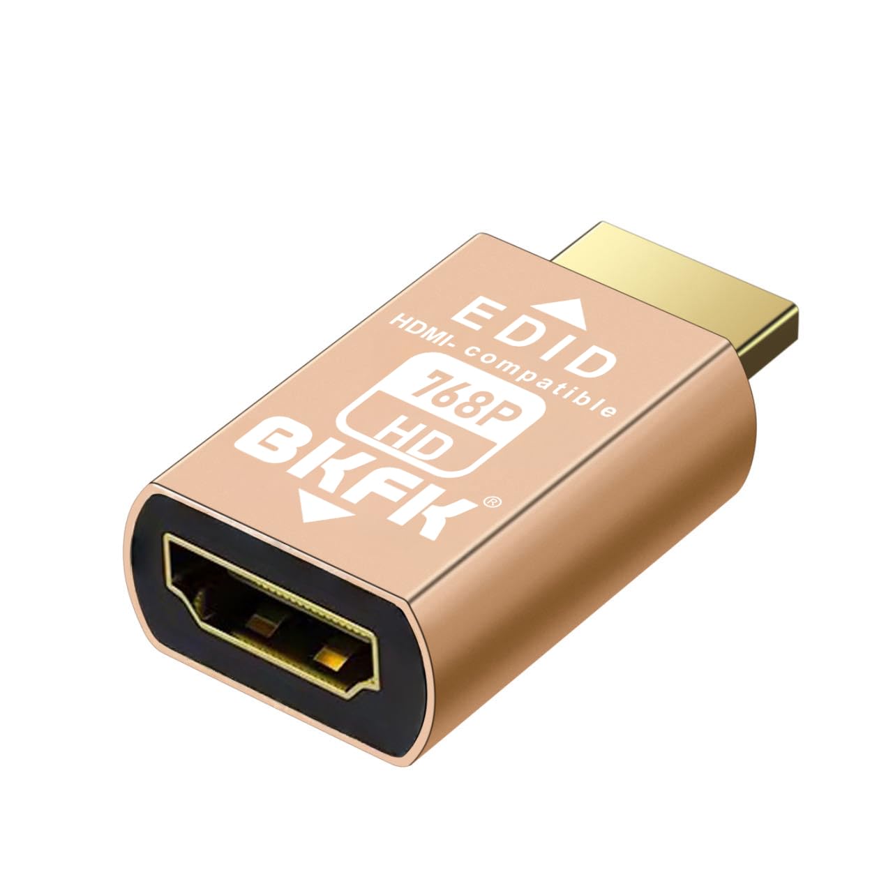 BKFK HDMI edid Emulator Adapter, 1024X768@60Hz emulators,Reliable Pass-Through for Extender/AV Receiver/Video Splitters