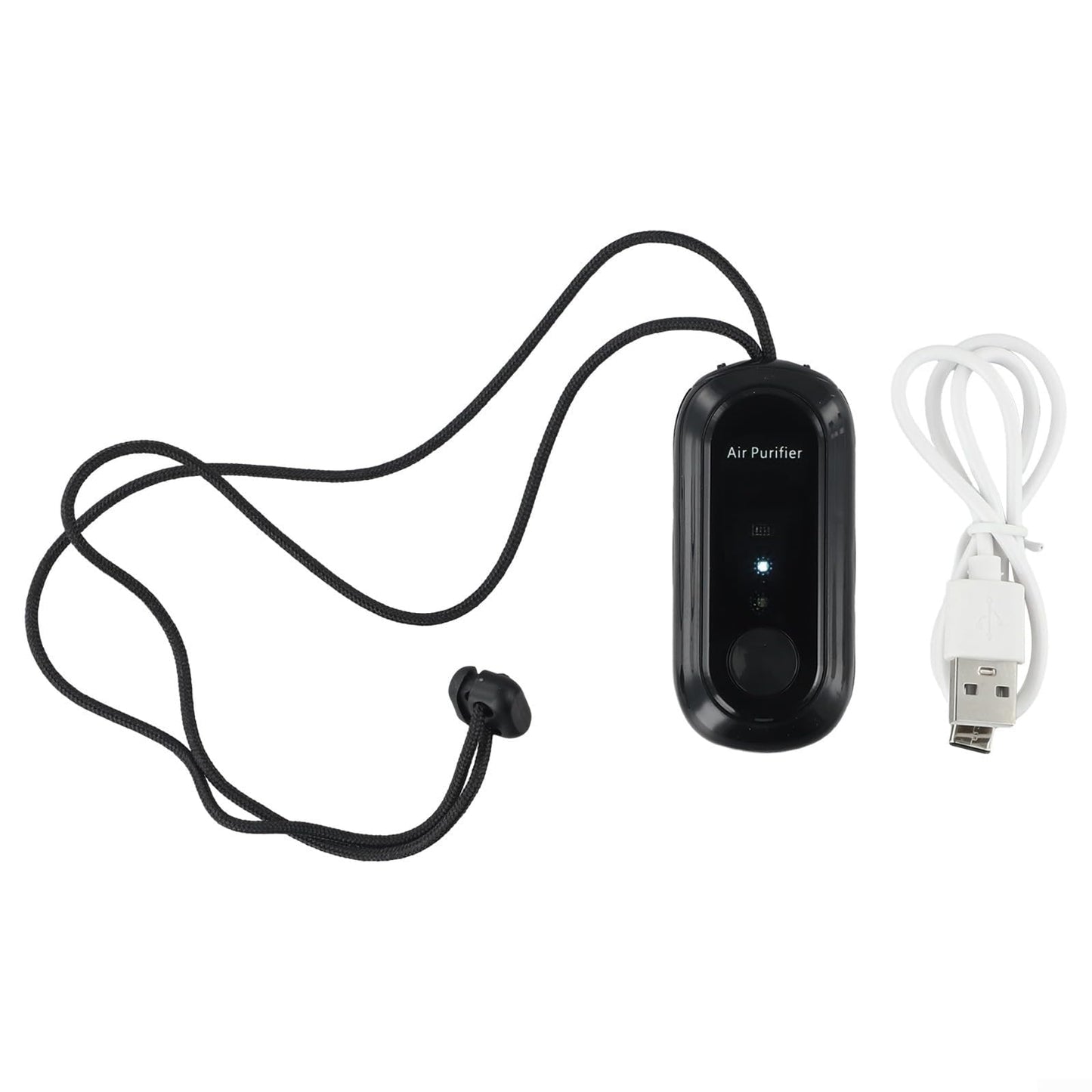 Wearable Portable Air Purifier Necklace, Rechargeable Negative Ion Generator,for Home, Car, Airplane, and Outdoor Activities(Black)