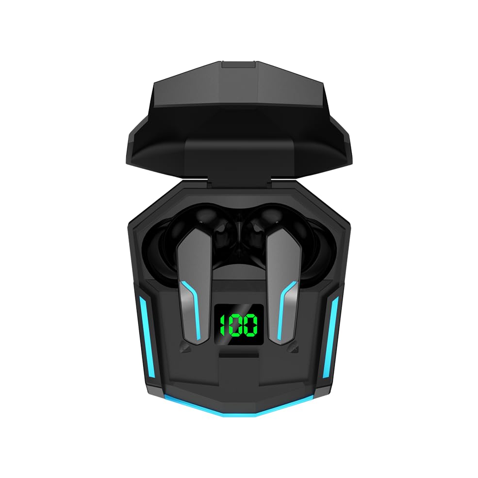 MyJoy Cool Wireless Earbuds, Wireless Gaming Earbuds, Bluetooth Gaming, Noise Cancelling Ear Buds, Noise Cancelling Earphones for Gamers, Black