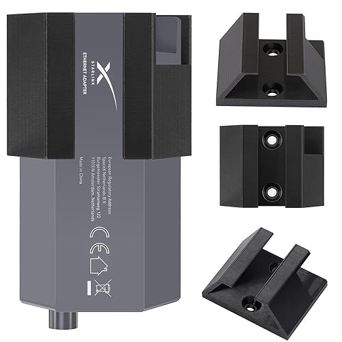 Fanrte for Starlink Router Ethernet Adapter Wall Mount,Starlink Internet Adapter Wall Brackets Mounting Kit for Star Link Ethernet Adap-TER, Space