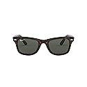 Ray-Ban Unisex RB2140 Original Wayfarer Polarized Square Sunglasses, Tortoise/Green Polarized, 50 mm