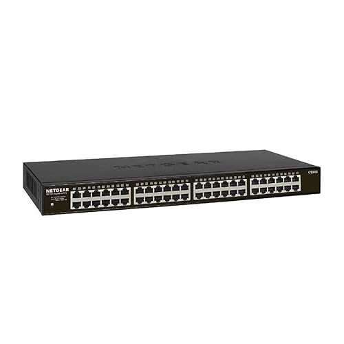 NETGEAR 48-Port Gigabit Ethernet Unmanaged Essentials Switch (GS348) - Desktop or Rackmount, Silent Operation