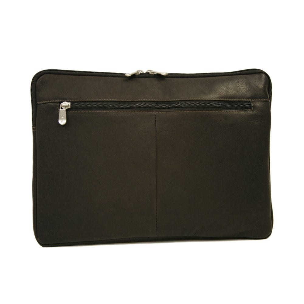 Piel Leather Mini Zip Laptop Sleeve, Chocolate, One Size