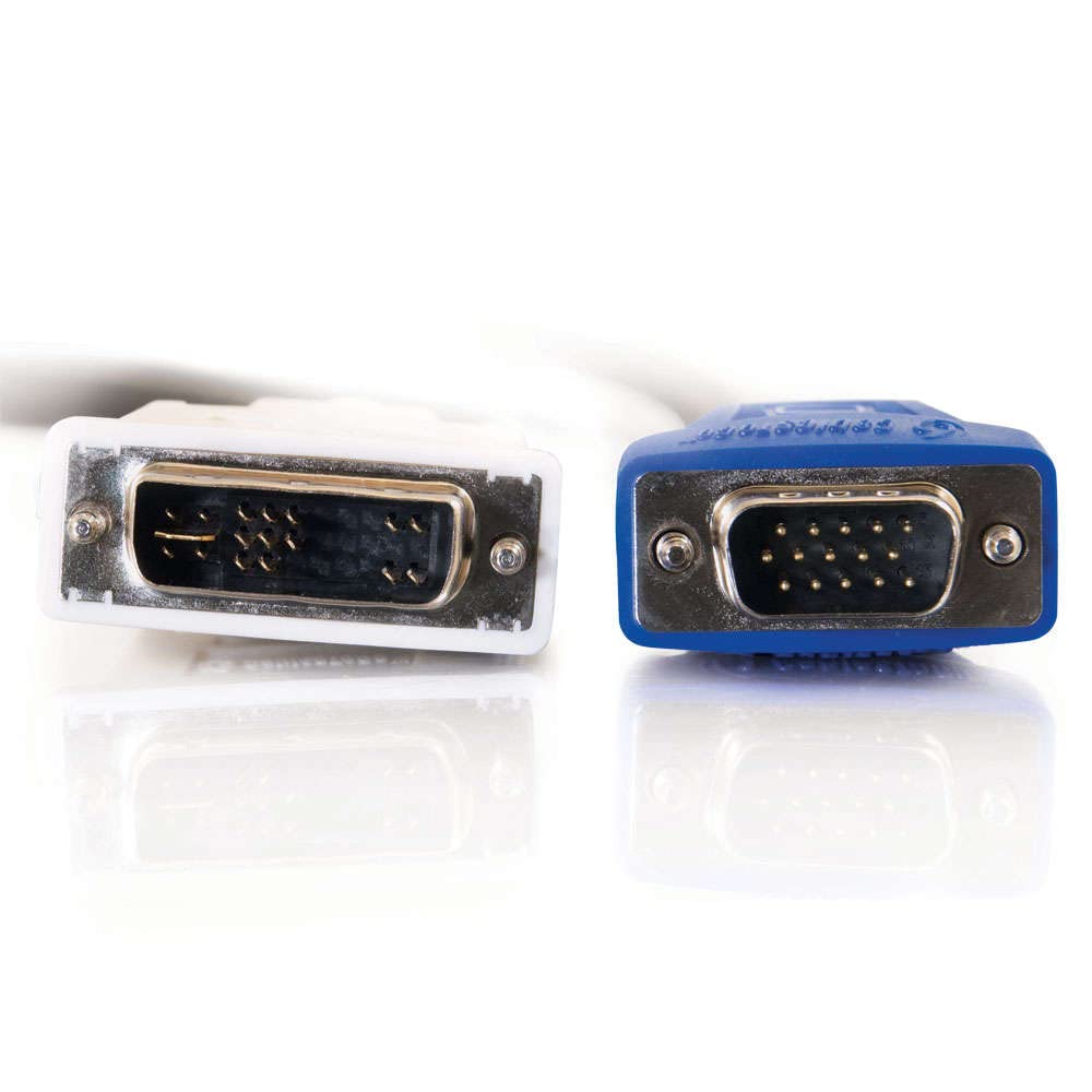 C2G 26954 DVI Male to HD15 VGA Male Video Cable, Black (6.6 Feet, 2 Meters)
