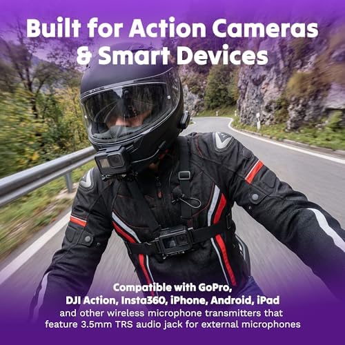 Purple Panda Wired Lavalier Microphone Omnidirectional - Attachable Lapel Mic Compatible with GoPro, DJI, Insta360, Tablet, iPad, DSLR, Camera, Ideal