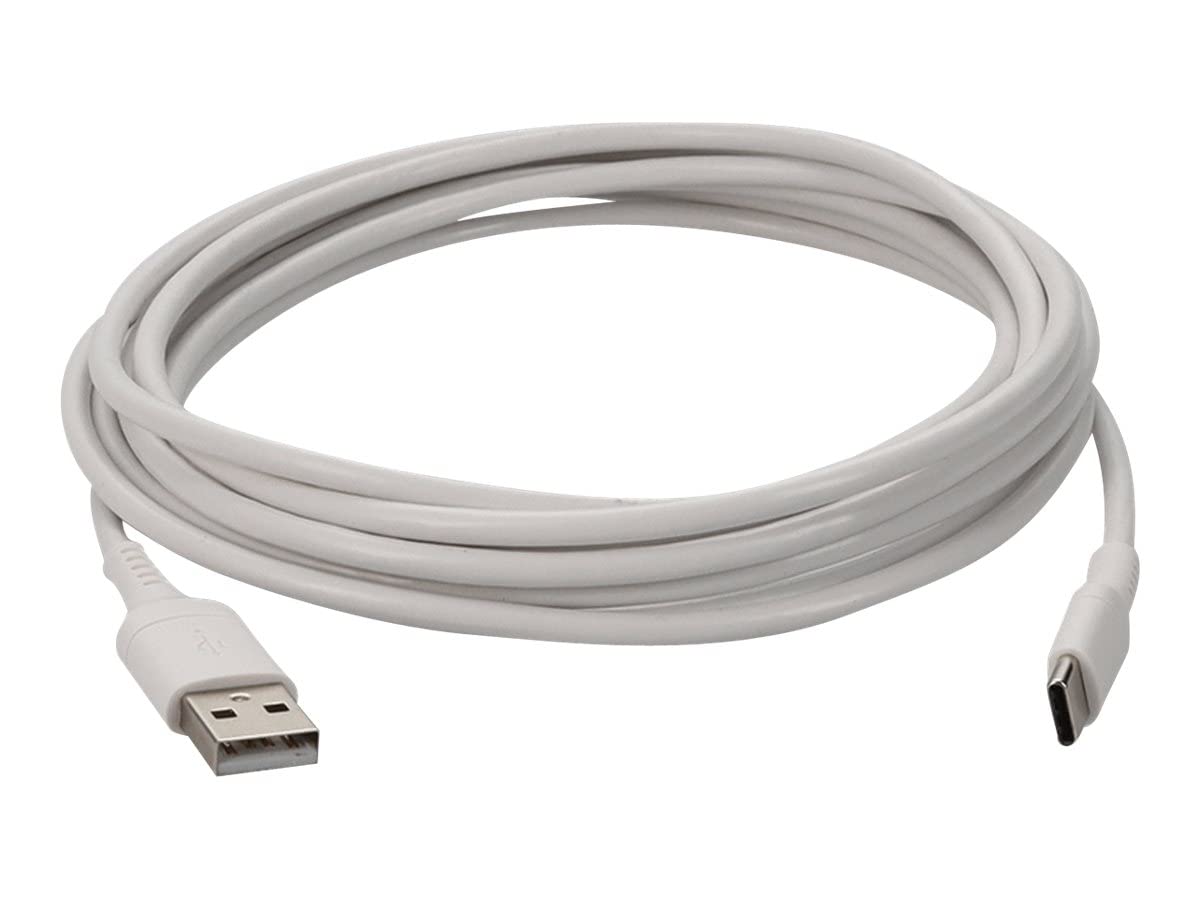 AddOn 3.0m (9.8ft) USB-C Male to USB 2.0 (A) Male Sync and Charge White Cable